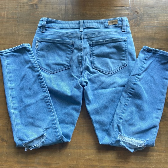 PAIGE Verdugo Ankle Distressed Light Wash Skinny Jeans-Size 28 - Picture 4 of 6